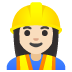 👷🏻‍♀️ woman construction worker: light skin tone display on Google